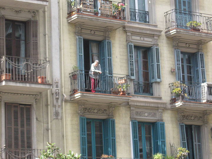 Barcelona Resident on Balcony
